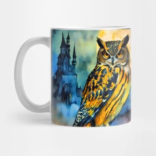 Old book owl throw a moon Mug